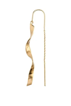 Long Twisted Hammered Earring With Chain Goldenen*Stine A Outlet