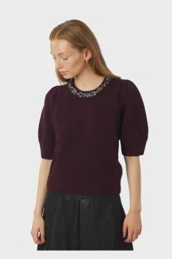 Neo Noir Maia Stone Knit Blouse 162914< Strik|Bluser & Skjorter