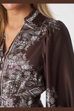 Malfida Paisley Border Dress 166210*Neo Noir Hot