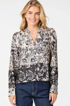 Massima Deco Paisley Blouse 164308*Neo Noir Hot