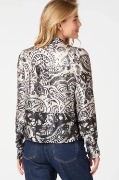 Massima Deco Paisley Blouse 164308*Neo Noir Hot
