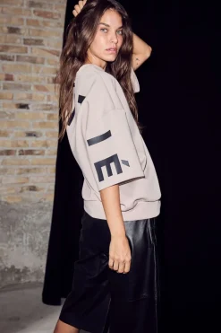 Haute L'Amitié Maxi Split Ss Logo Sweat HL10461< Sweatsæt & Comfy Wear|Bluser & Skjorter