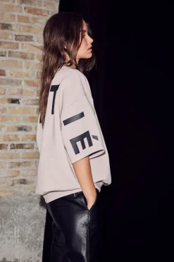 Haute L'Amitié Maxi Split Ss Logo Sweat HL10461< Sweatsæt & Comfy Wear|Bluser & Skjorter