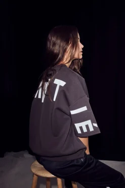 Maxi Split Ss Logo Sweat HL10461*Haute L'Amitié Clearance