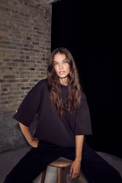 Maxi Split Ss Logo Sweat HL10461*Haute L'Amitié Clearance