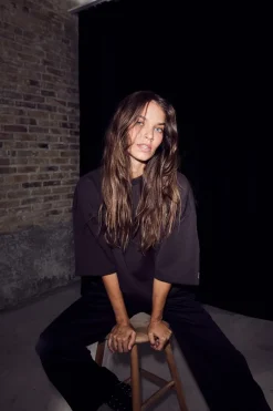 Maxi Split Ss Logo Sweat HL10461*Haute L'Amitié Clearance