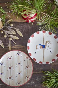 Merry-go-round Tallerken, Rød, Stentøj 82062866*Bloomingville