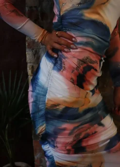 Liberte Mesh Ls Long Dress 22219< Kjoler