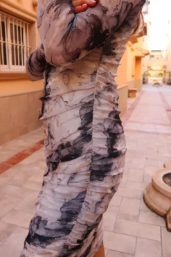 Liberte Mesh Ls Long Dress 22219< Kjoler