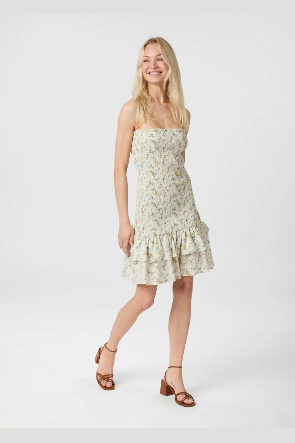 Neo Noir Mikka Smock Print Dress 164929< Kjoler