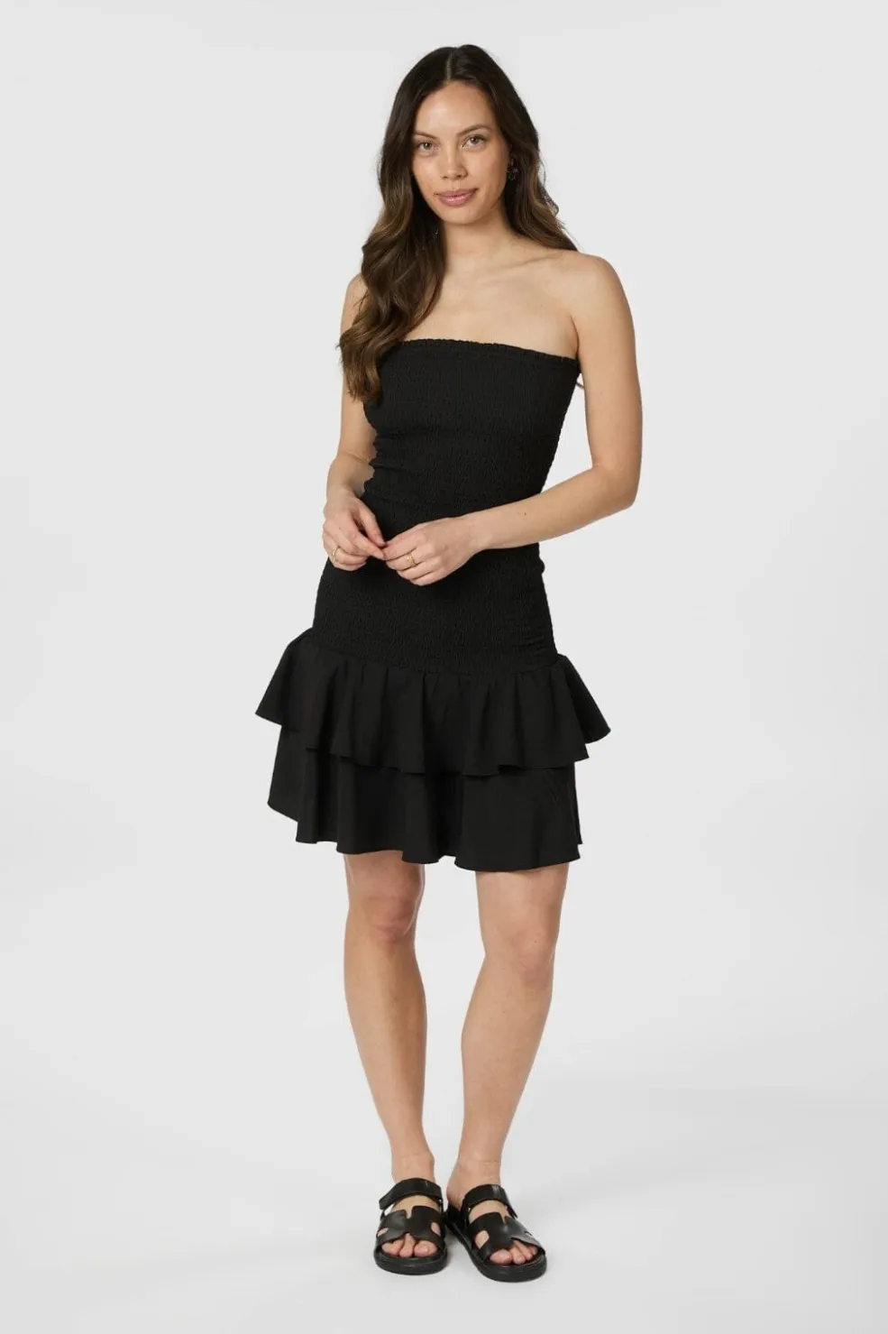 Neo Noir Mikka Solid Smock Dress 165497< Kjoler