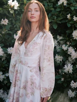 Milly Emb Rose Dress 165099*Neo Noir Clearance