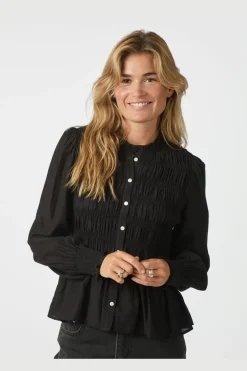 Neo Noir Mocca Smock Blouse 166155< Bluser & Skjorter|Ammevenligt Tøj