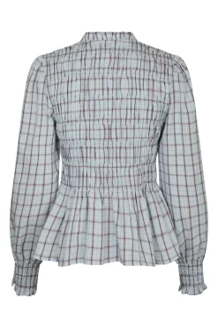 Neo Noir Mocca Smock Check Blouse 166900< Bluser & Skjorter|Ammevenligt Tøj