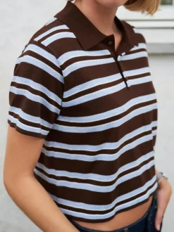 Mulann Polo Knit Blouse 165966*Neo Noir Discount