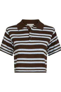 Mulann Polo Knit Blouse 165966*Neo Noir Discount