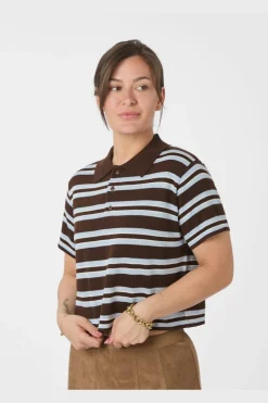 Mulann Polo Knit Blouse 165966*Neo Noir Discount