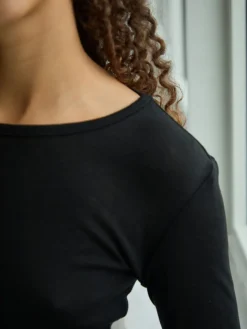 Neo Noir Nella Fine Rib Blouse 167271< Bluser & Skjorter