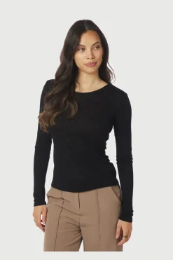 Neo Noir Nella Fine Rib Blouse 167271< Bluser & Skjorter