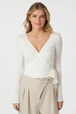 Neo Noir Nia Jersey Wrap Blouse 165501< Bluser & Skjorter|Træningstøj