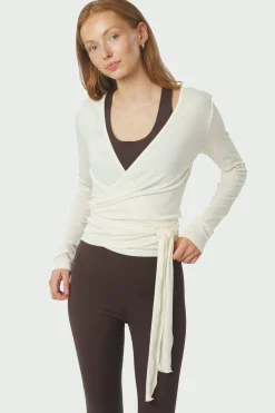 Neo Noir Nia Jersey Wrap Blouse 165501< Træningstøj|Bluser & Skjorter