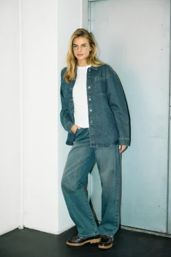 Noisy May Nmalva L/S Tinted Washed Shirt Az449Mb< Bluser & Skjorter