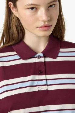 Noisy May Nmaura L/S Striped Polo Shirt< Bluser & Skjorter
