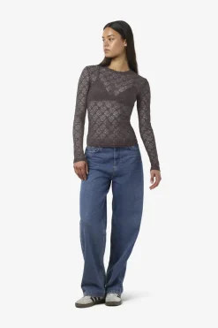 Noisy May Nmjudith L/S Lace Top< T-Shirts & Toppe