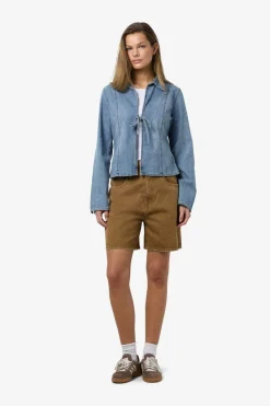 Noisy May Nmmaisy L/S String Denim Shirt Bs031Lb< Sæt 🛍️|Bluser & Skjorter