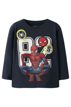 Name It Nmmdeep Spider Ls Nreg Top Box Mar<Børn T-Shirts & Toppe