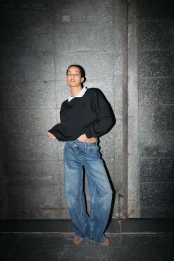 Nmsabine Nw X Over Wide Jeans Fo090Mb*Noisy May Clearance