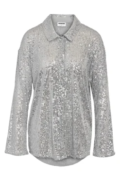 Noisy May Nmscarlet L/S Sequin Shirt< Sæt 🛍️|Bluser & Skjorter