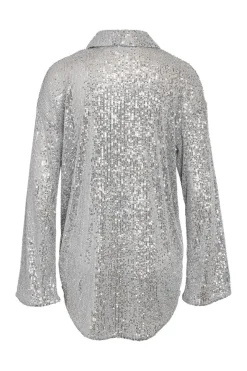 Noisy May Nmscarlet L/S Sequin Shirt< Sæt 🛍️|Bluser & Skjorter