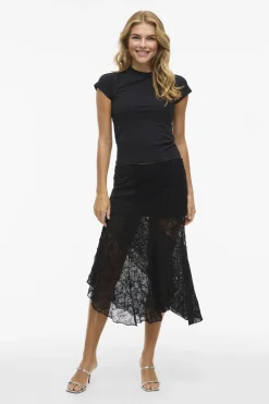 Noisy May Nmtrudy Asymetric Lace Skirt< Nederdele