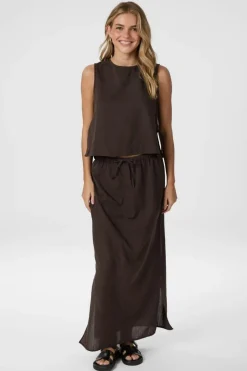 Neo Noir Noa Linen Skirt 159936< Nederdele