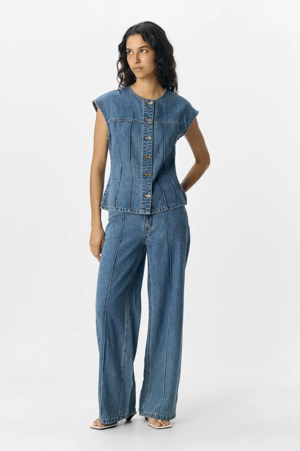 Objdivona Denim S/L Waistcoat 140*Object Outlet