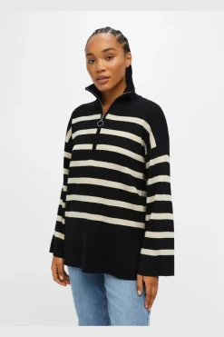 Object Objester L/S Knit Zip Pullover< Bluser & Skjorter|Strik
