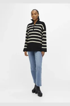Object Objester L/S Knit Zip Pullover< Bluser & Skjorter|Strik