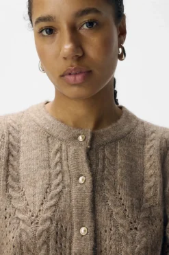 Object Objflora Re Ls Knit Button Cardigan< Cardigans|Ammevenligt Tøj