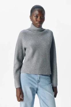 Object Objviola Ls Lo Rollneck Knit< Bluser & Skjorter|Sæt 🛍️