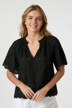 Neo Noir Odet Embroidery Blouse 165172< Bluser & Skjorter