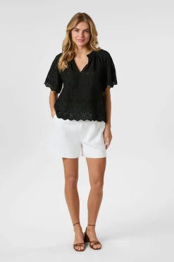 Neo Noir Odet Embroidery Blouse 165172< Bluser & Skjorter