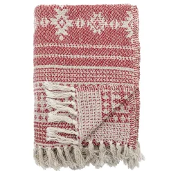 Oia Plaid, Rød, Genanvendt Bomuld 82066518*Bloomingville Clearance