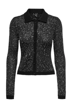 Onlabby Ls Polo Sequins Cardigan Knt*Only