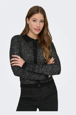 Onlabby Ls Polo Sequins Cardigan Knt*Only