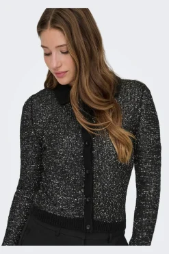 Onlabby Ls Polo Sequins Cardigan Knt*Only