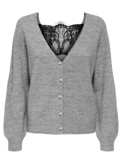 Onladele Ls Lace Mix Revers Cardi Cc Knt*Only Clearance