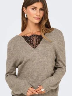 Only Onladele Ls Lace Mix Revers Cardi Cc Knt< Cardigans|Ammevenligt Tøj