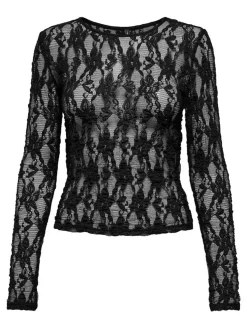 Only Onlalba L/S Lace Top< Bluser & Skjorter
