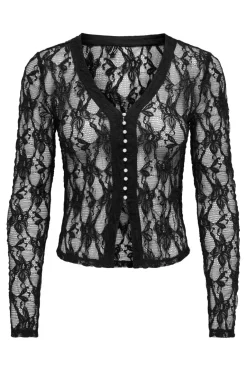 Onlalba L/S V-Neck Lace Top*Only Online